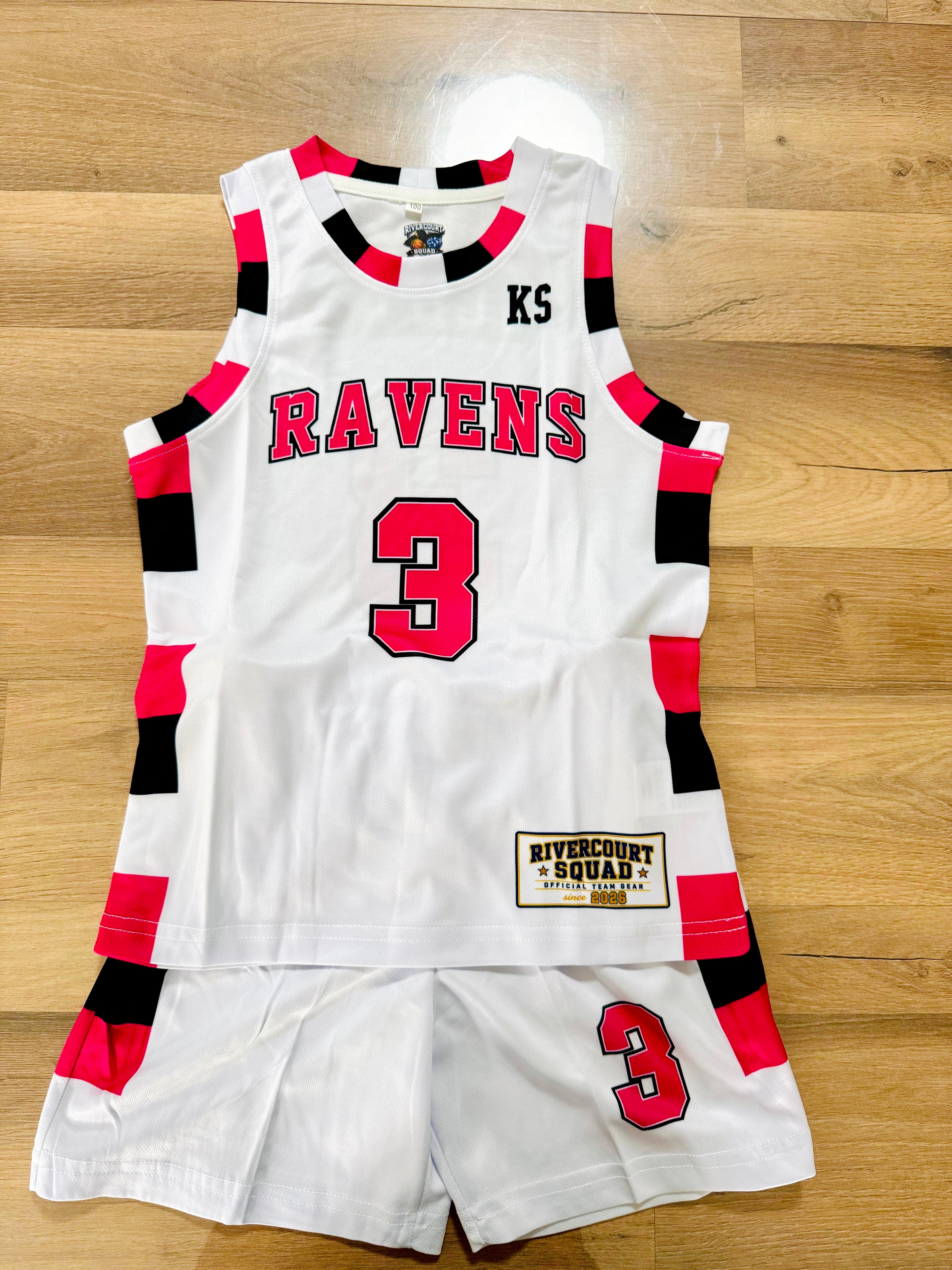 Ensemble Basket Enfant - SCOTT #3 (blanc et rose)