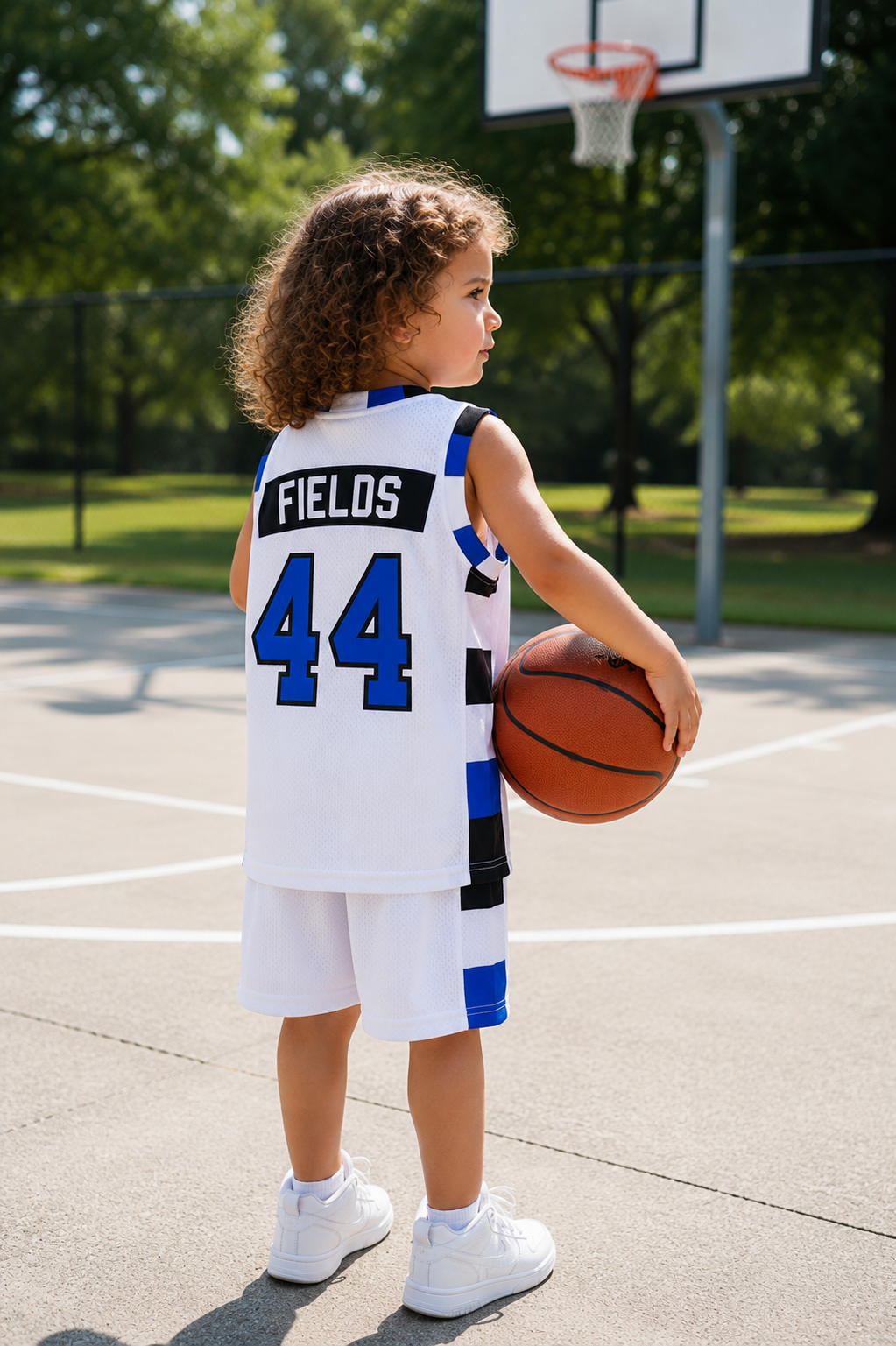 Ensemble Basket enfant - FIELDS #44 (Blanc et Bleu)