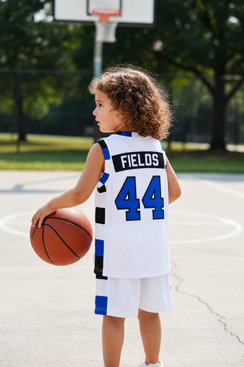 Ensemble Basket enfant - FIELDS #44 (Blanc et Bleu)