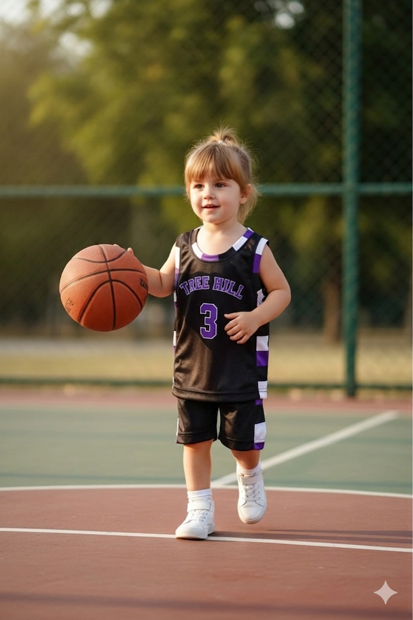 Ensemble Basket enfant - TAYLOR #3 (Noir et violet)