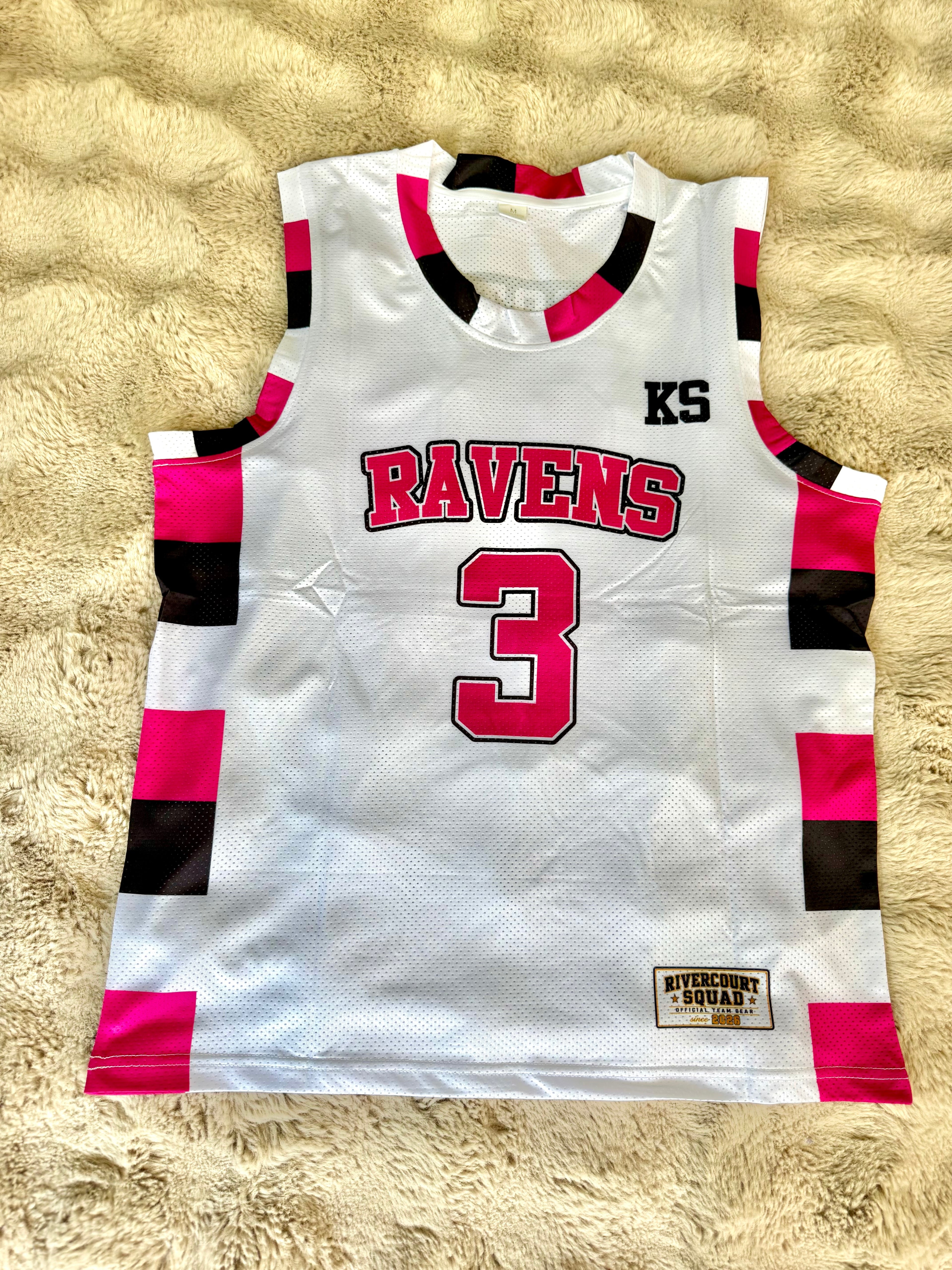 Maillot Lucas Scott #3 Blanc et Rose - Adulte