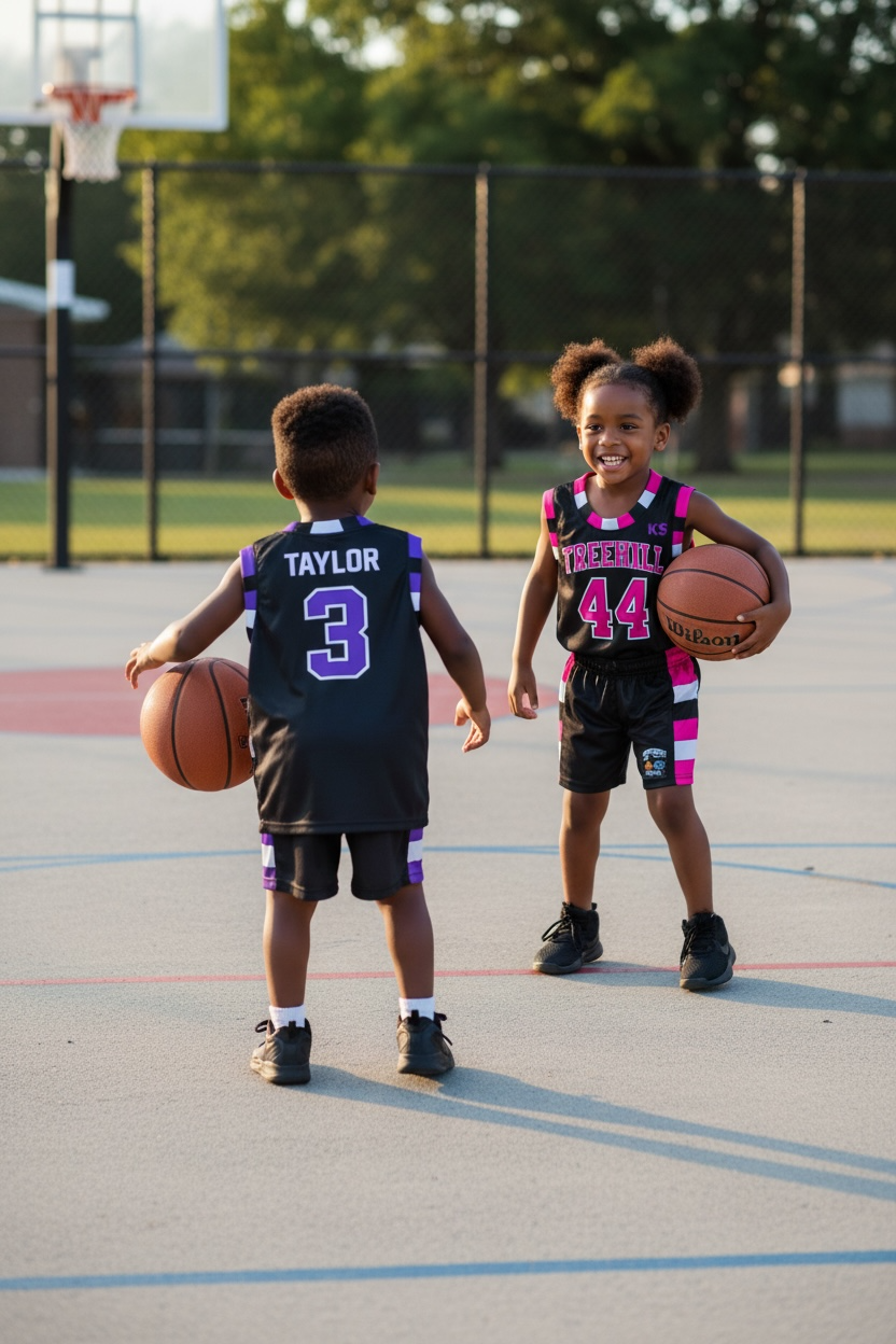 Ensemble Basket enfant - TAYLOR #3 (Noir et violet)
