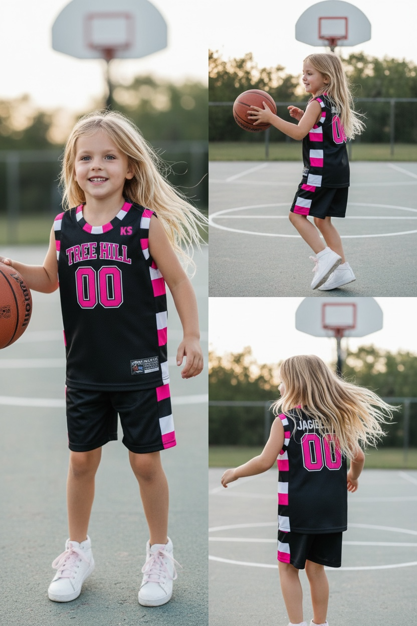 Ensemble Basket Enfant – Jagielski #00 (Rose et Noir)