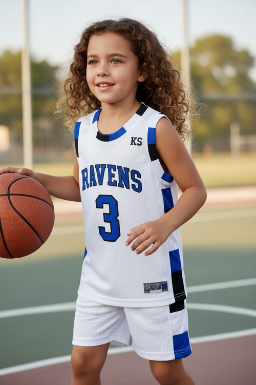 Ensemble Basket Enfant - SCOTT #3 (blanc et bleu)