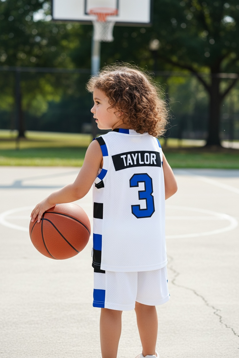 Ensemble Basket enfant - TAYLOR #3 (Blanc et Bleu)