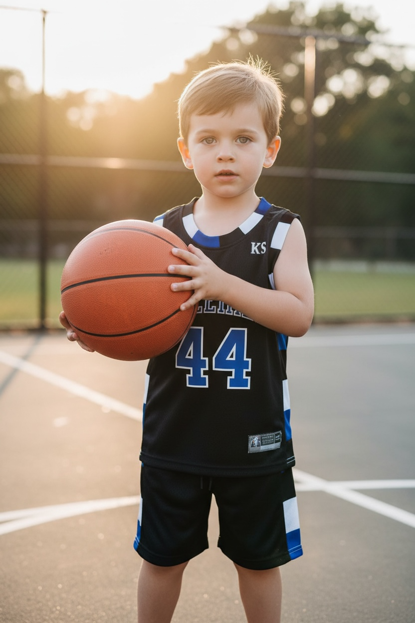 Ensemble Basket enfant - FIELDS #44 (Noir et Bleu)