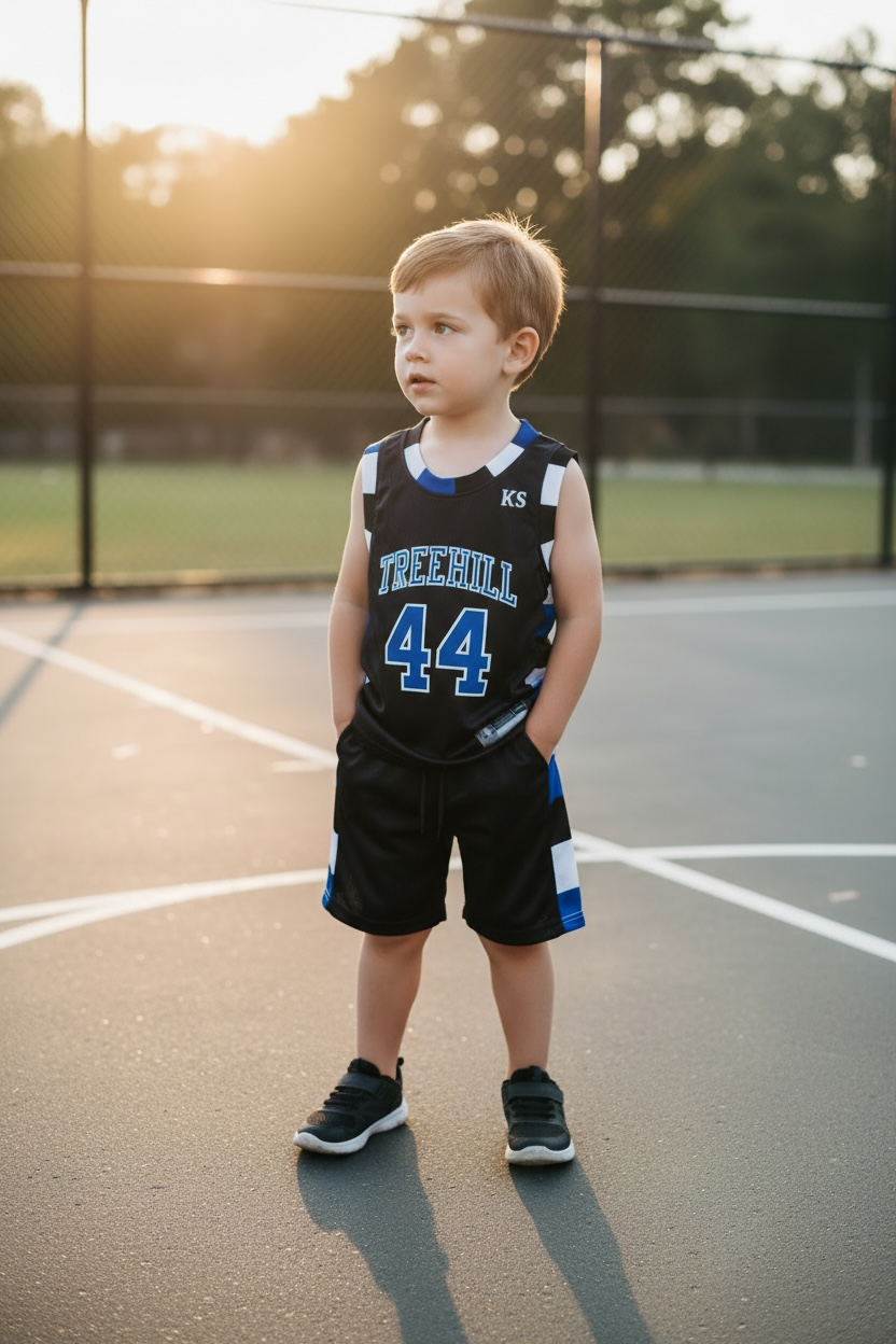 Ensemble Basket enfant - FIELDS #44 (Noir et Bleu)
