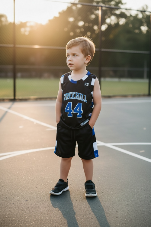 Ensemble Basket enfant - FIELDS #44 (Noir et Bleu)