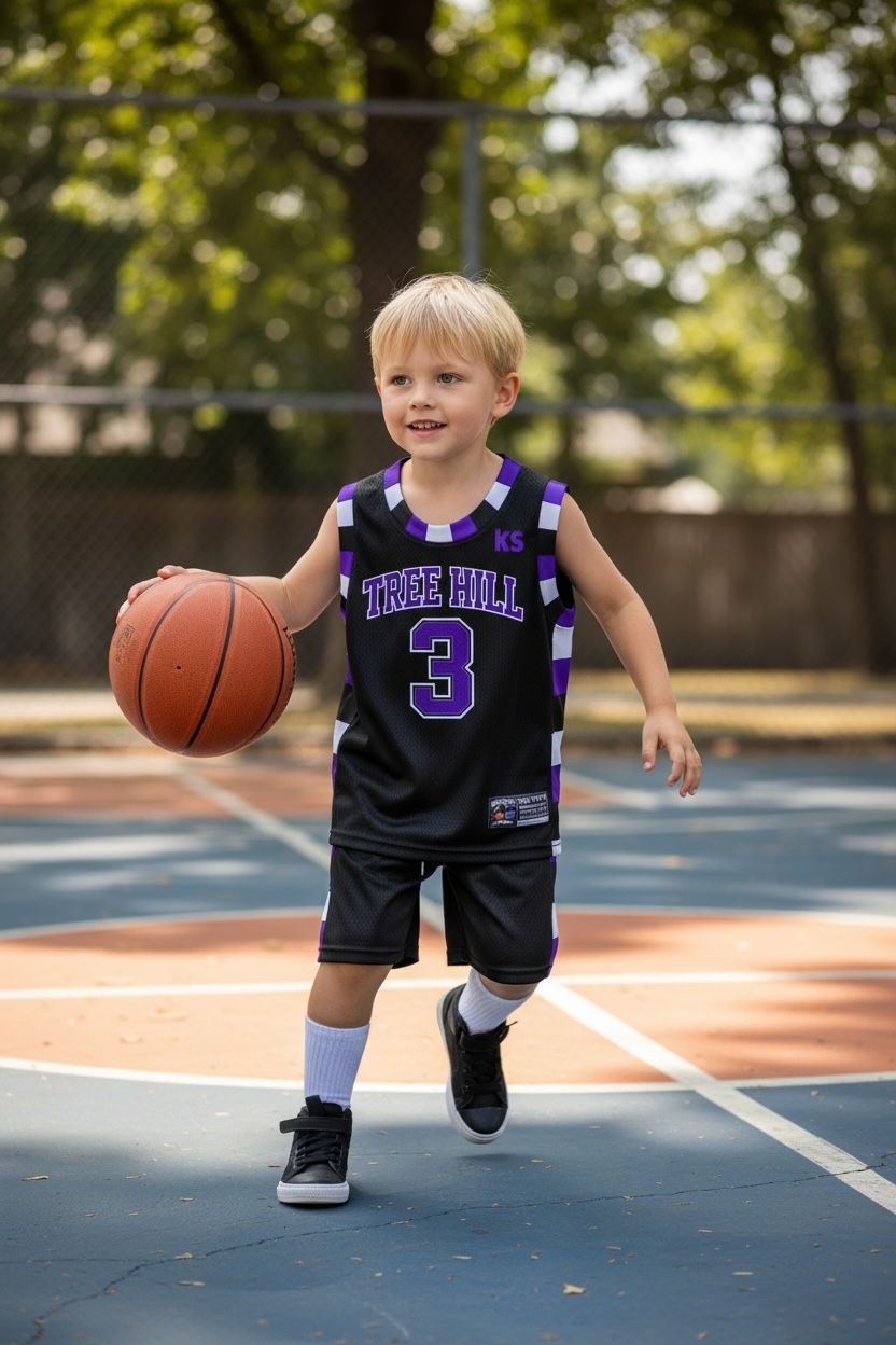 Ensemble Basket Enfant - SCOTT #3 (Noir et Violet)