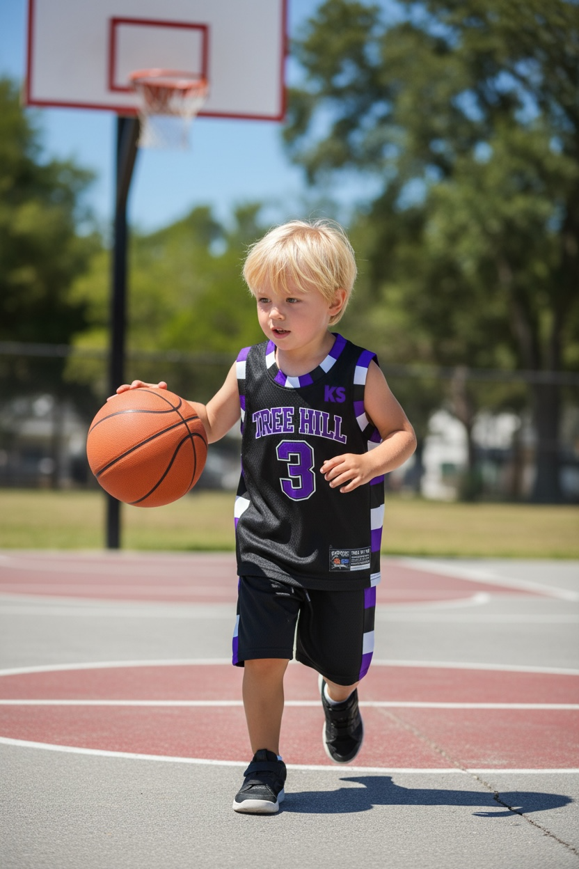 Ensemble Basket Enfant - SCOTT #3 (Noir et Violet)