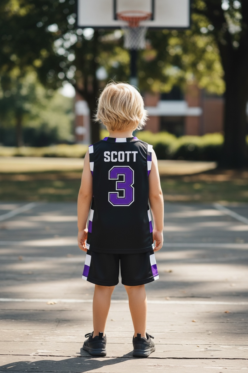 Ensemble Basket Enfant - SCOTT #3 (Noir et Violet)