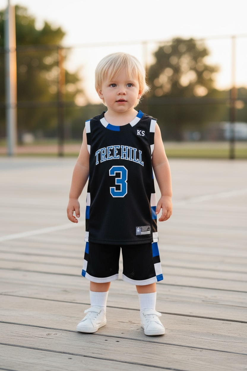 Ensemble Basket enfant - TAYLOR #3 (Noir et Bleu)
