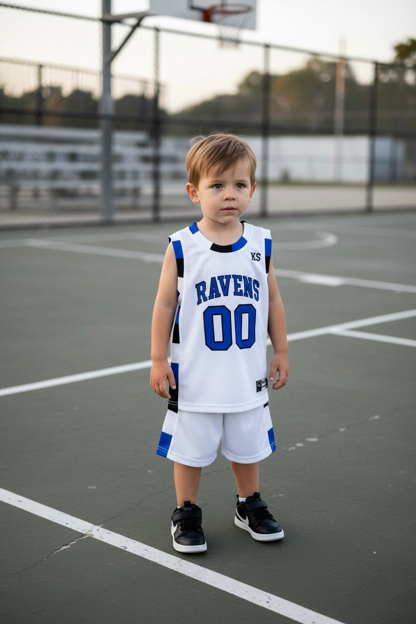 Ensemble Basket Enfant – Jagielski #00 (Bleu et Blanc)