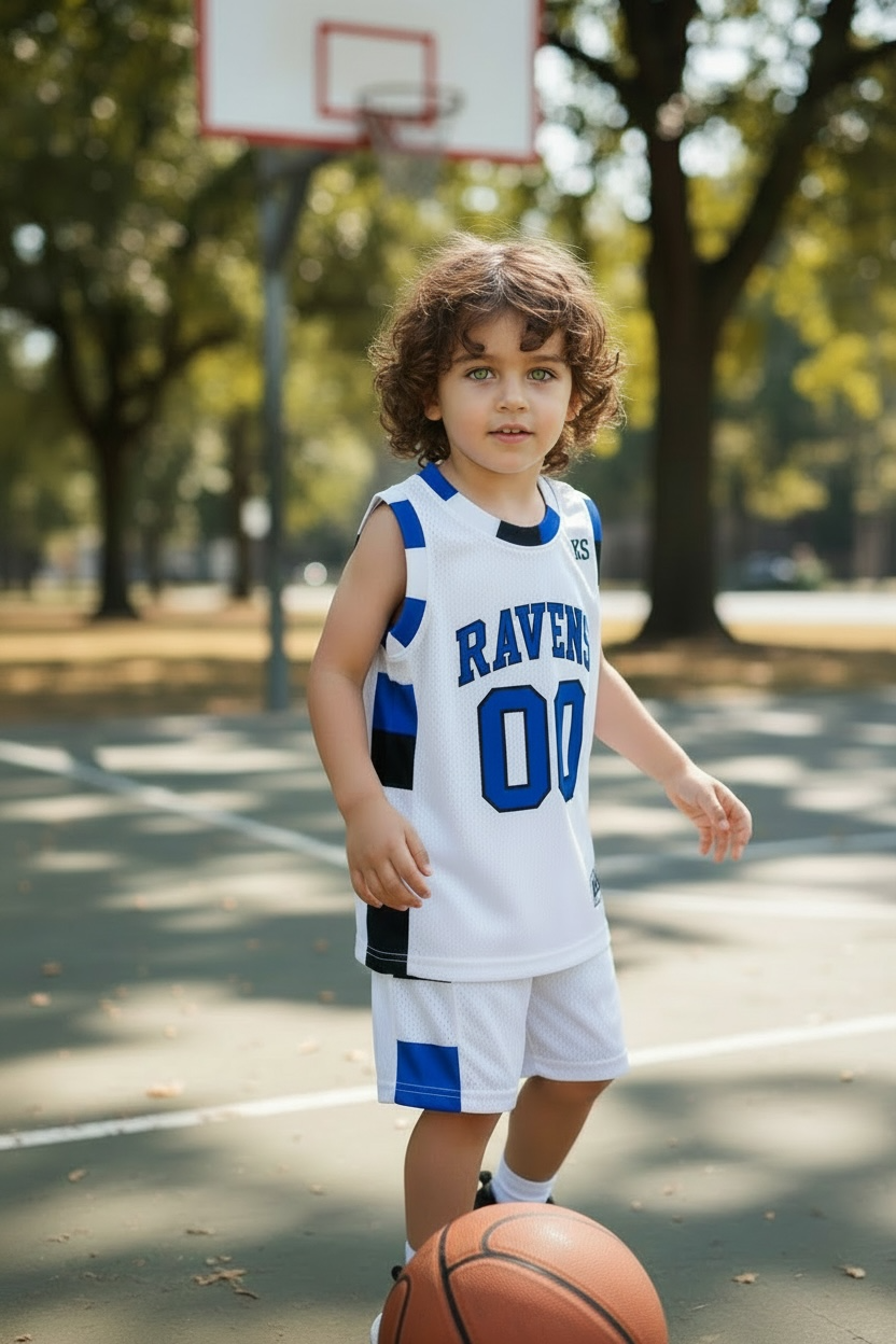 Ensemble Basket Enfant – Jagielski #00 (Bleu et Blanc)