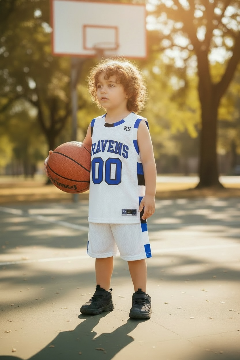 Ensemble Basket Enfant – Jagielski #00 (Bleu et Blanc)