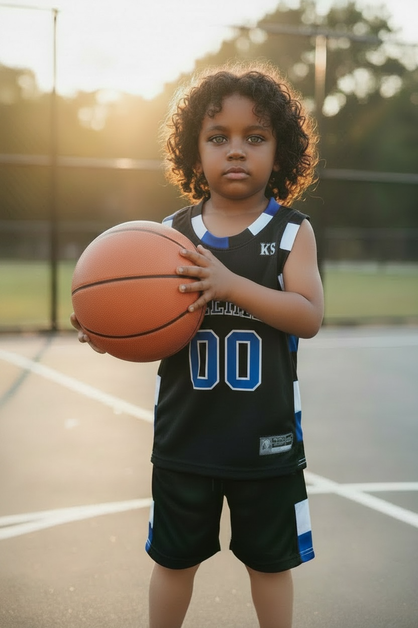 Ensemble Basket Enfant – Jagielski #00 (Bleu et Noir)