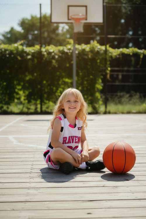 Ensemble Basket enfant - FIELDS #44 (Blanc et Rose)