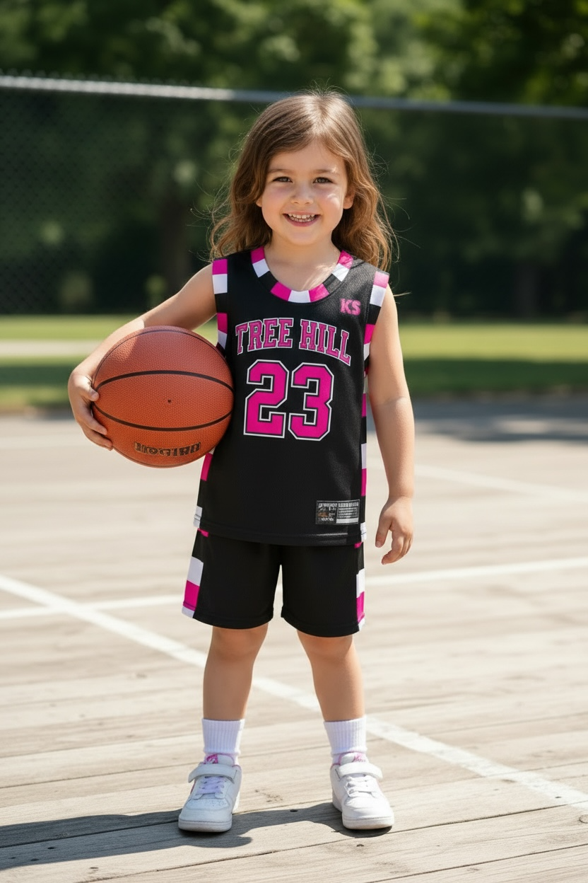 Ensemble Basket Enfant – SCOTT#23 (Rose et Noir)